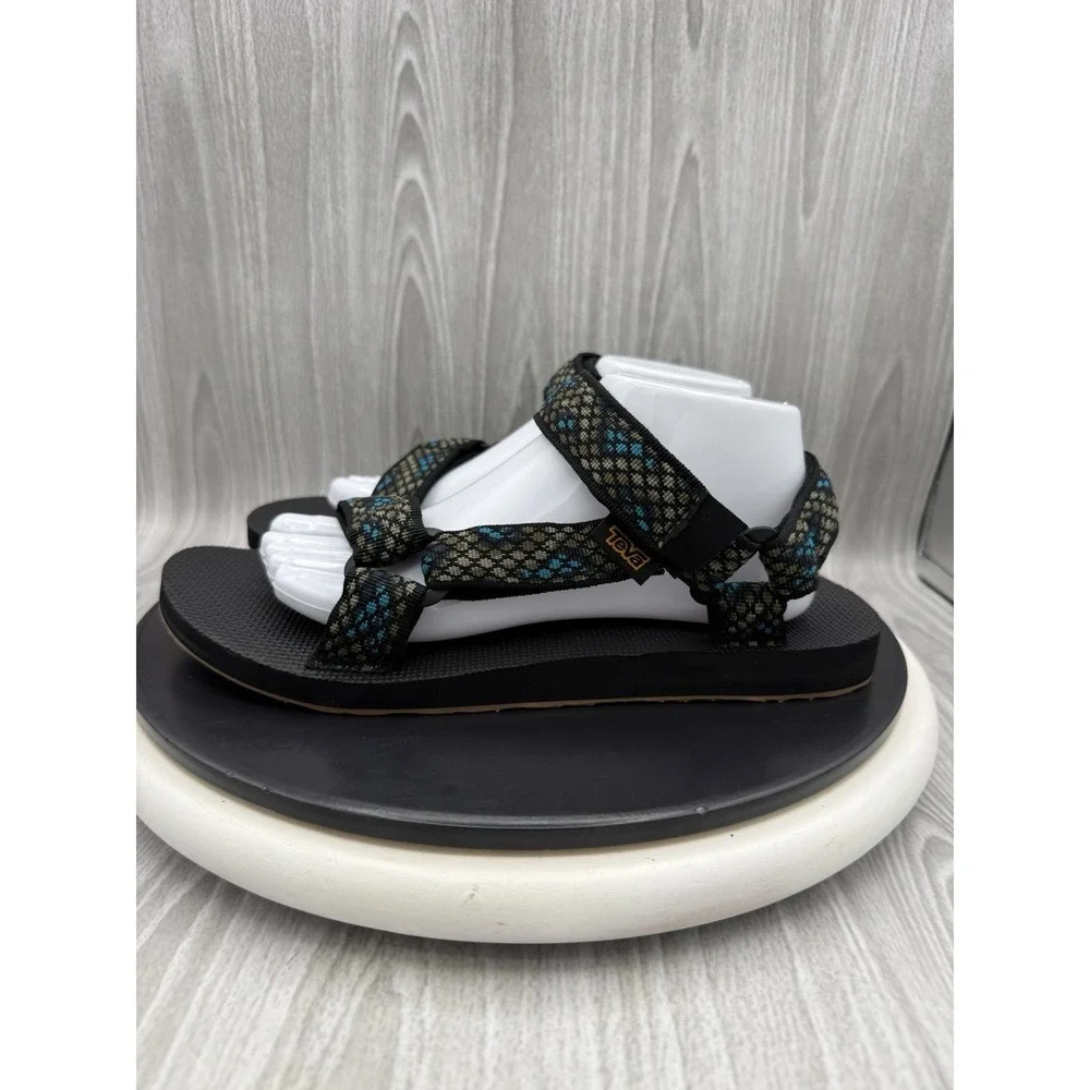 Teva Original Universal Mens Size 11 Chroma Olive Blue Print Outdoor Sandals NEW
